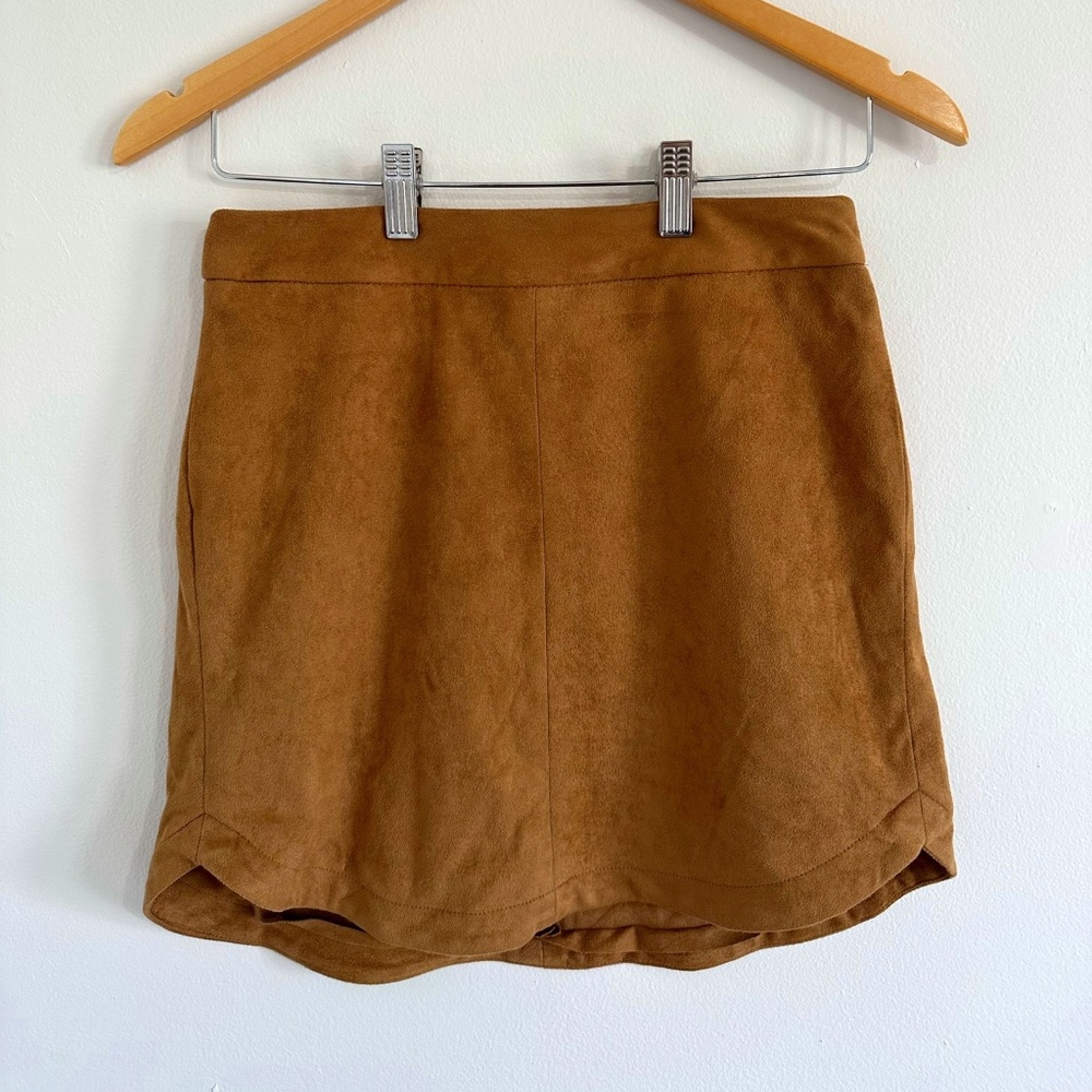 BB Dakota brown faux suede mini skirt size 2